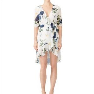 Nicholas 
Blue Rose Wrap Dress